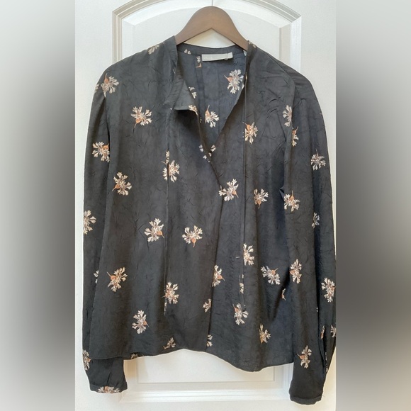 Vince Tossed Bouquet Tie Neck Blouse - Picture 3 of 7